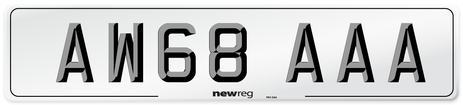 AW68 AAA Number Plate from New Reg